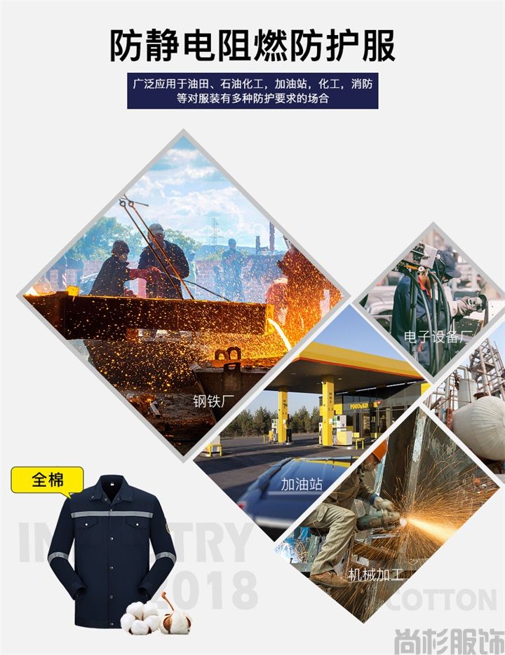 全棉防靜電阻燃服定制定做SA15(圖4)